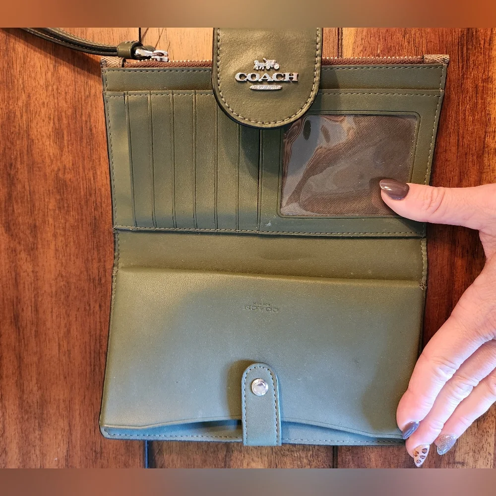 Coach Phone Wallet, Signature Canvas - Picture 2 of 7